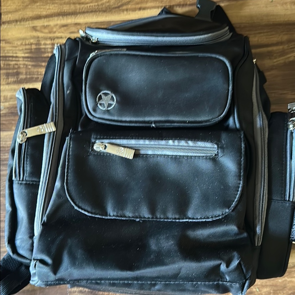 Jeep Black Baby Bag with Structured Design